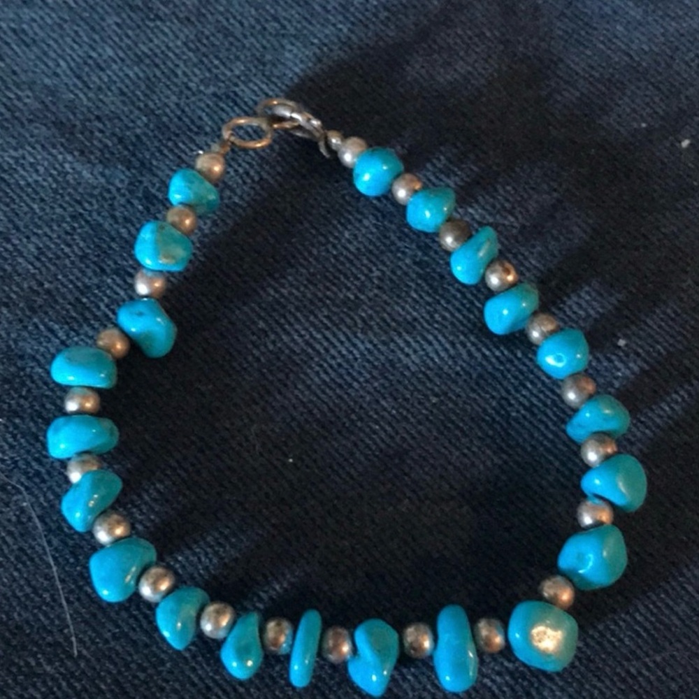 Native American Turquoise and Sterling Bracelet